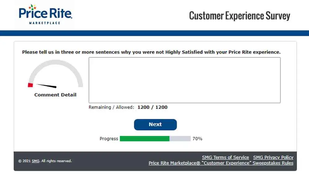 Price rite customer feedback survey