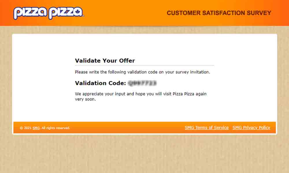 pizzapizza customer satisfaction survey