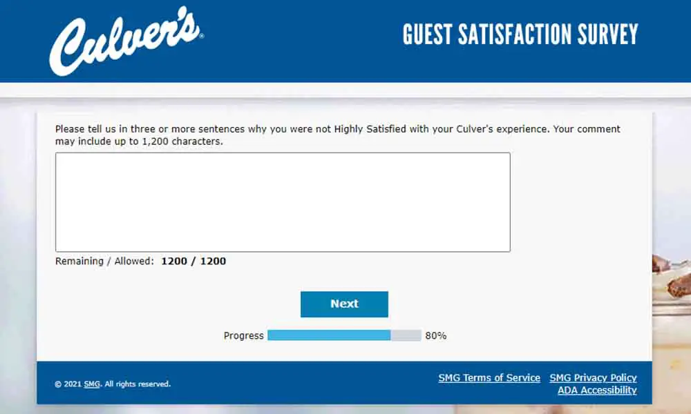 culvers customer survey