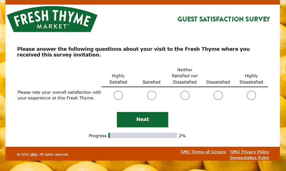 fresh thyme survey