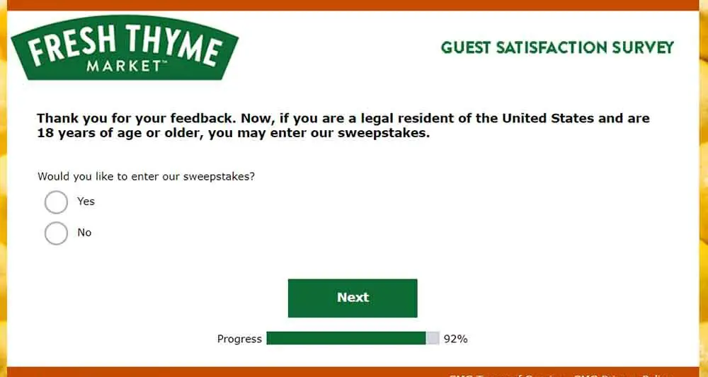 freshthyme.com survey