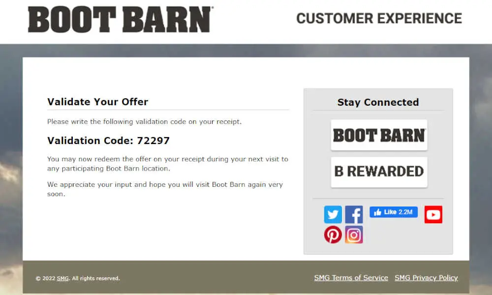 boot barn survey