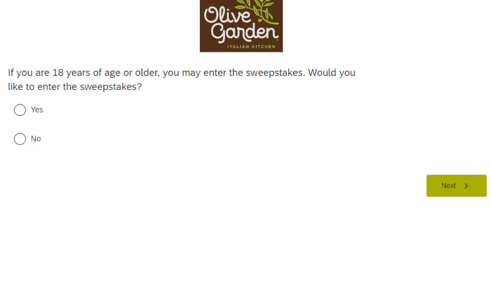 olive garden survey sweepstakes