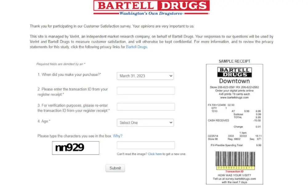 Bartell drugs Survey