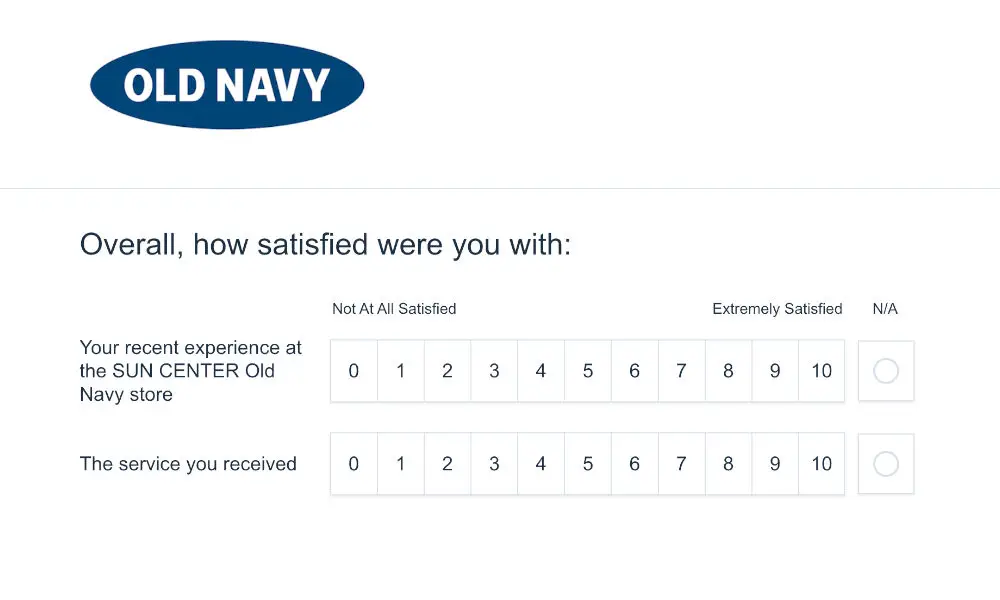 customer feedback survey oldnavy