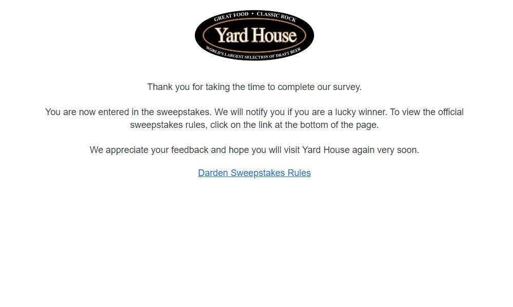 Yard House Survey