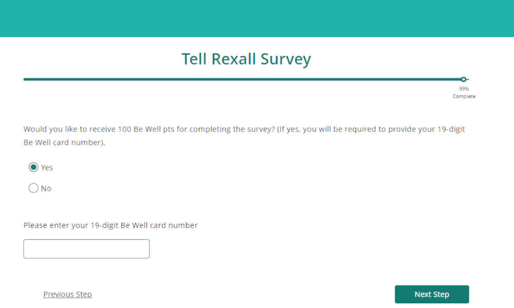 tell rexall survey