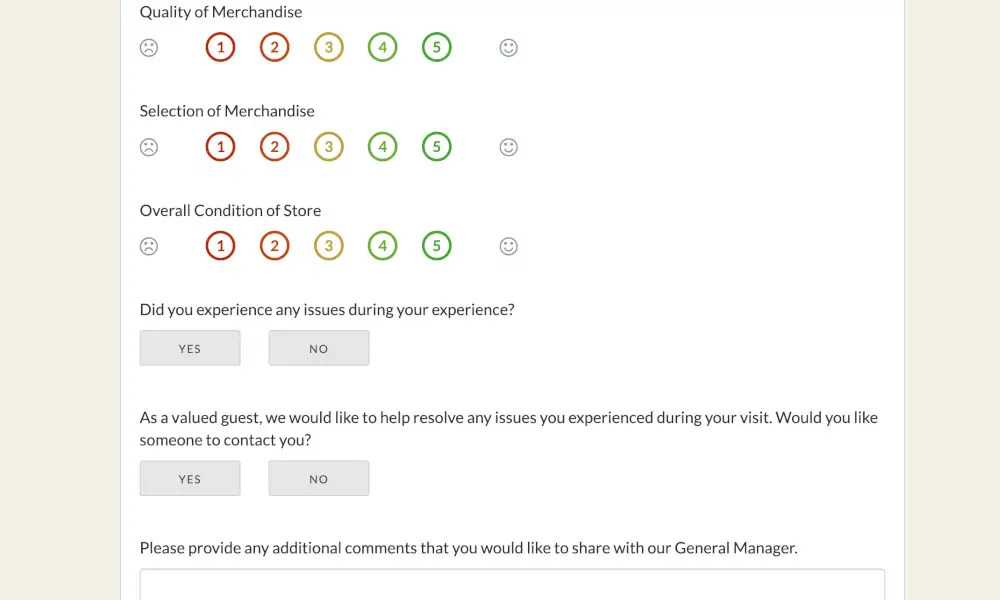 Aramark feedback survey